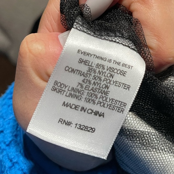 LPA | Serena Mini Dress in Black & Ivory Size: Large - Picture 6 of 7